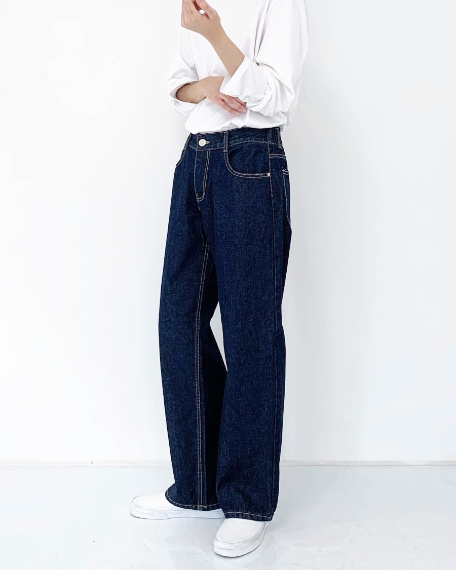 original wide denim pants (deep blue ver)