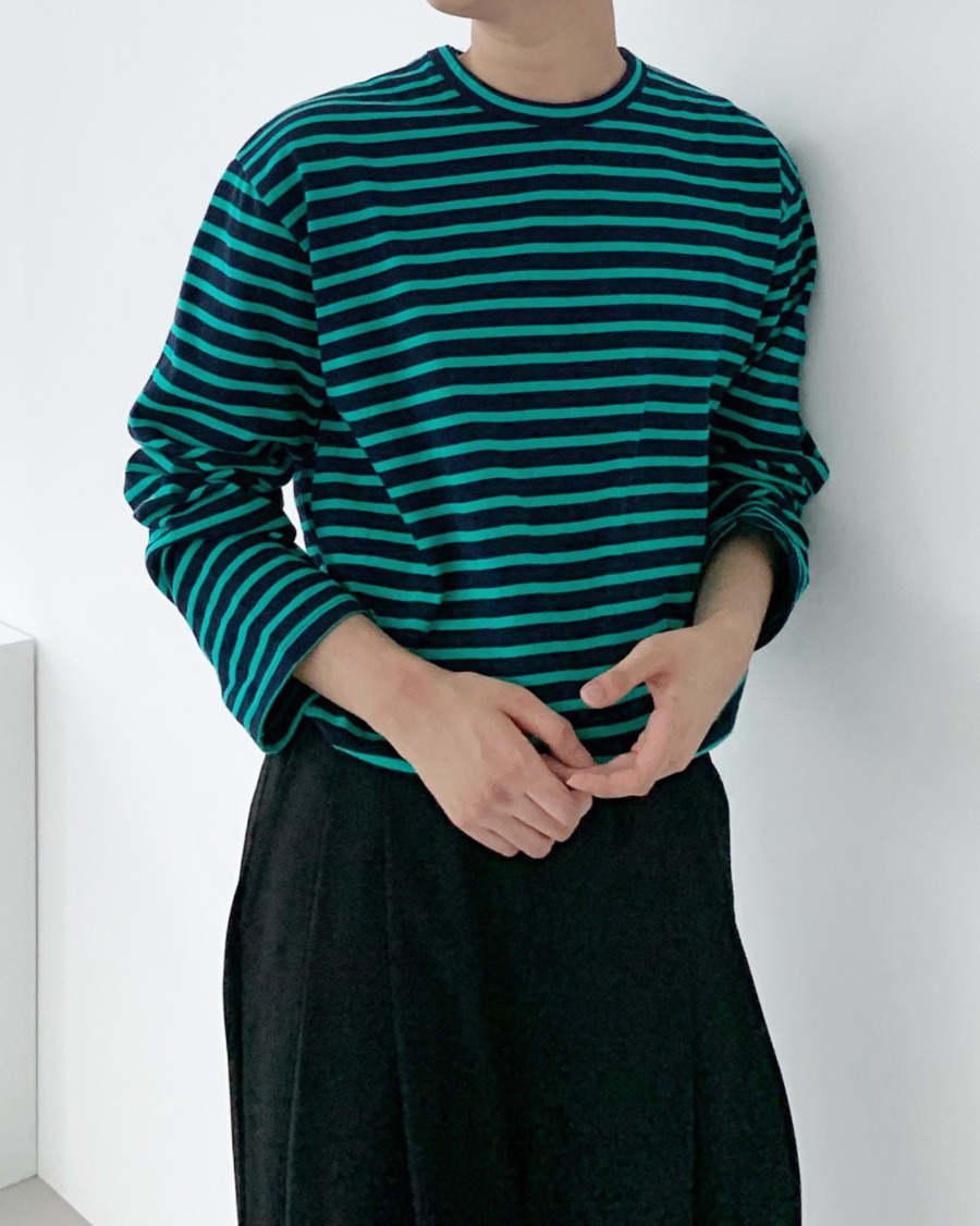 stripe cotton t-shirt (2color)