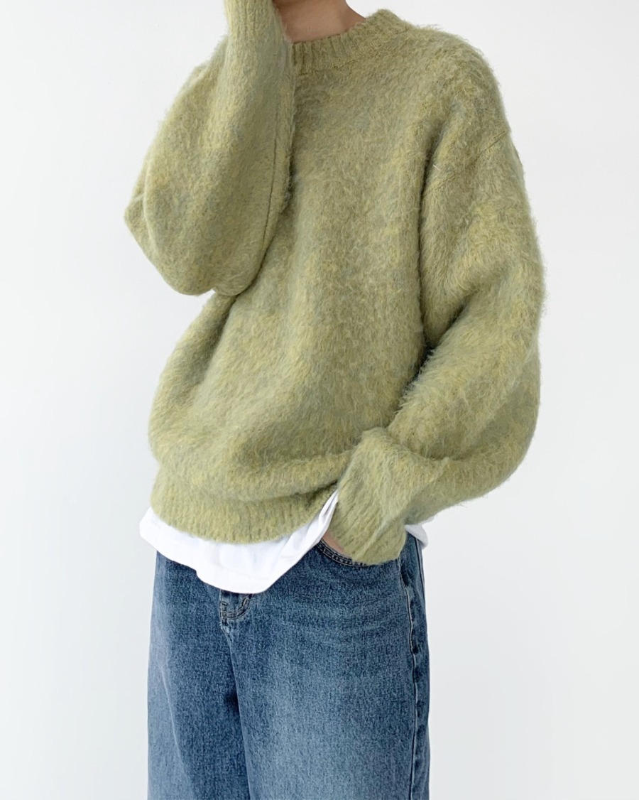 two tone mohair knit (3color)