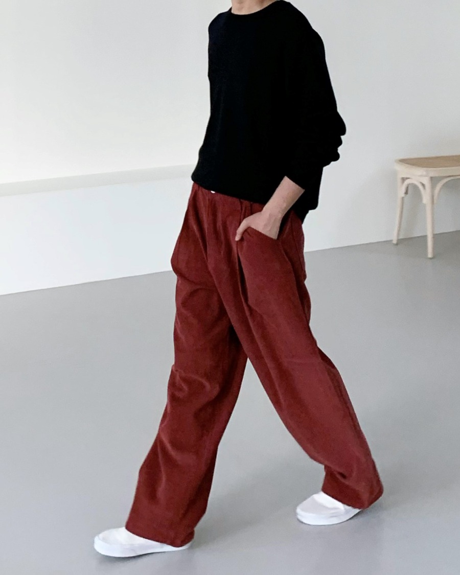 pin tuck corduroy pants (3color)
