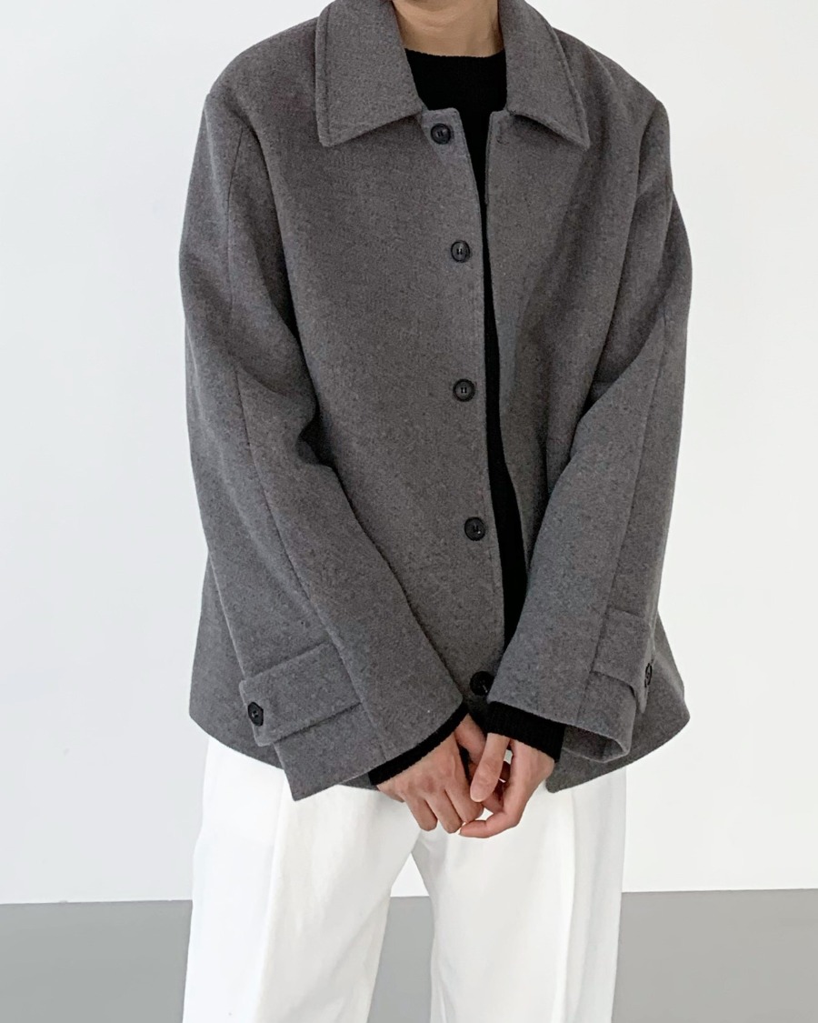 wool plan jacket (gray color)