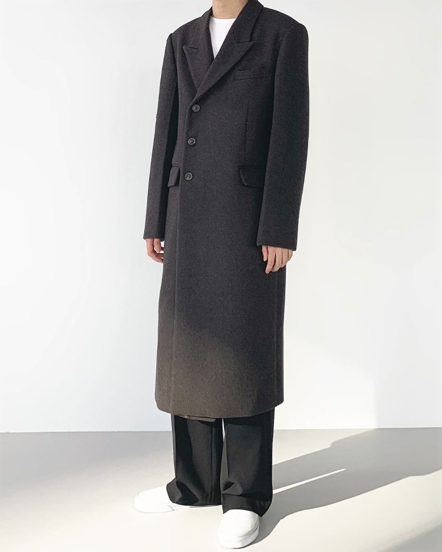 premium wool half double coat (2color)