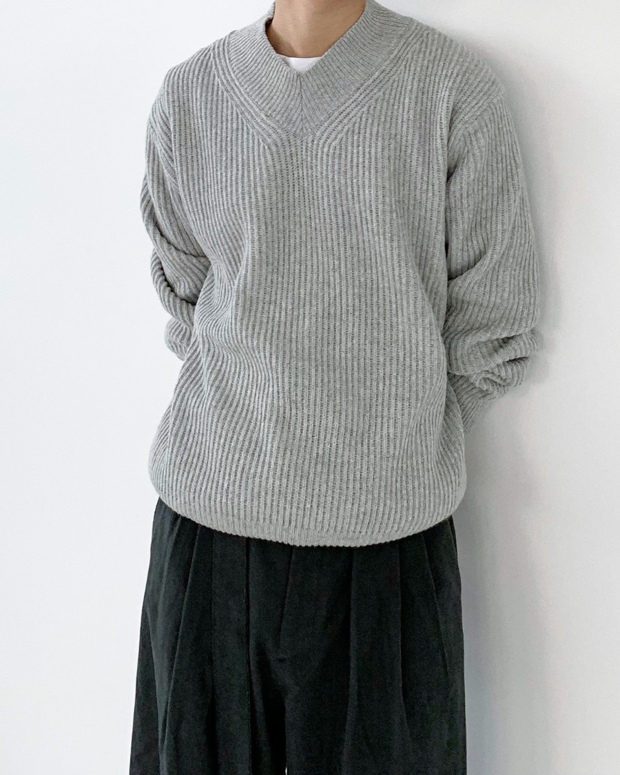 may lams wool v-neck knit wear (4color)