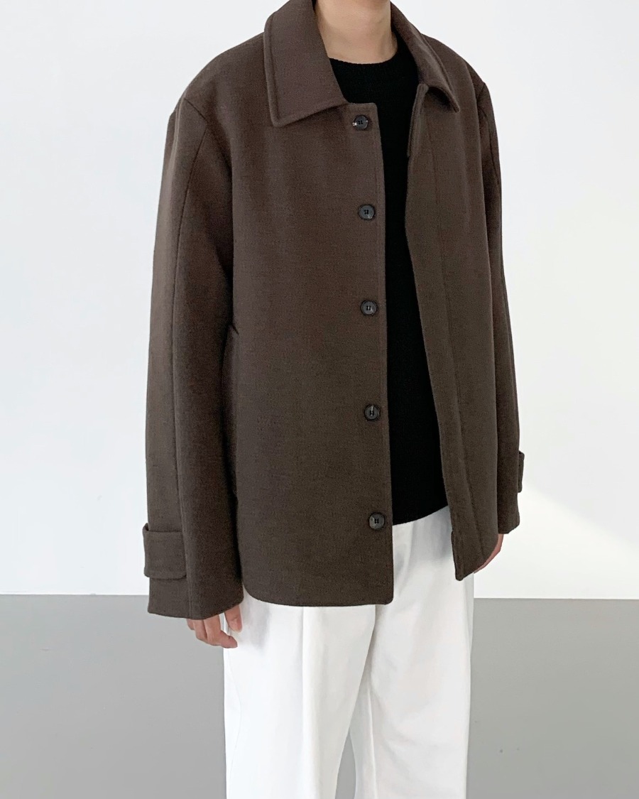 wool plan jacket (brown color)
