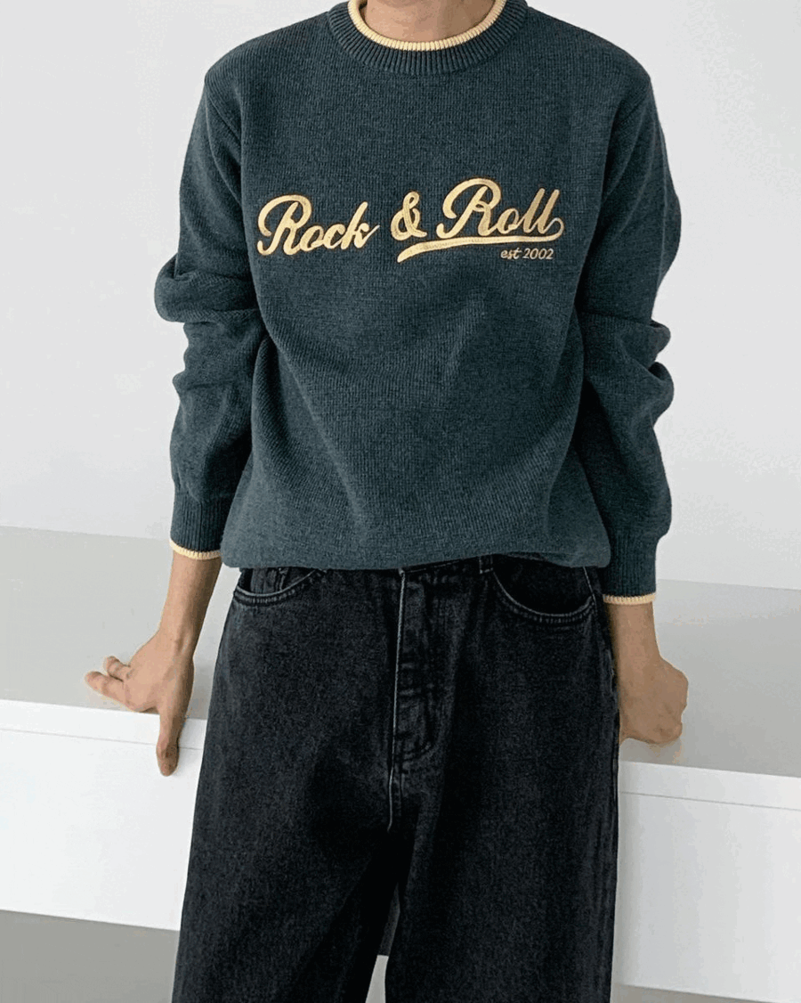 lettering collar knit (3color)